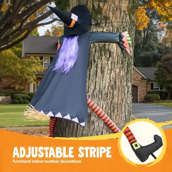 JOYIN Halloween Crashing Witch into Tree Halloween Decoration with Purple Hair Halloween Outdoor Indoor Decor for Haunted House Prop Porch Yard Patio Decoration