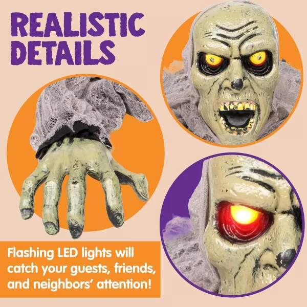 JOYIN Halloween Dcor Groundbreaker Zombie with Sound and Flashing Eyes for Halloween Yard Garden Outdoor Indoor Decorations