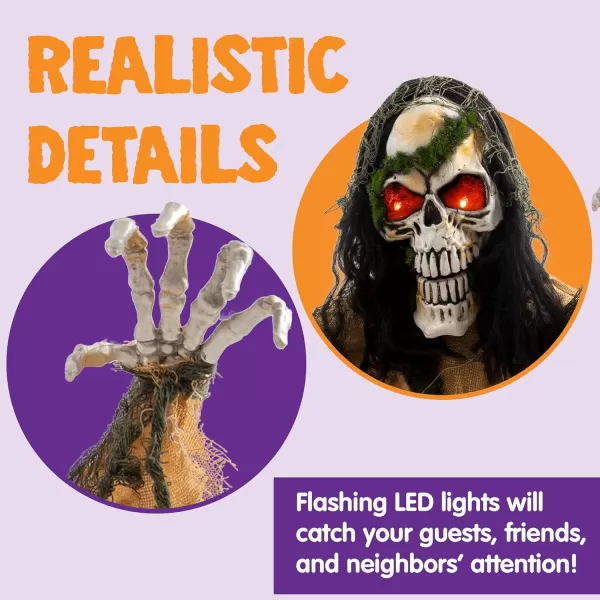 JOYIN Halloween Decoration Animated Zombie Groundbreaker Lightup Skeleton Zombie Groundbreaker Prop with Creepy Sound for Halloween Outdoor Lawn Yard Patio Decoration Haunted House Decoration