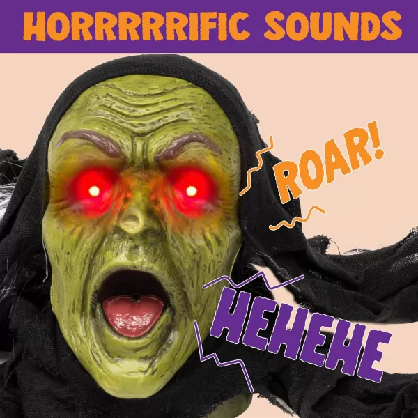 JOYIN Halloween Decoration Outdoor Zombie Groundbreaker Halloween Outside Zombie Decor with Sound and Flashing Eyes Scary Groundbreaker Halloween Graveyard Decorations Haunted House Prop Yard Lawn