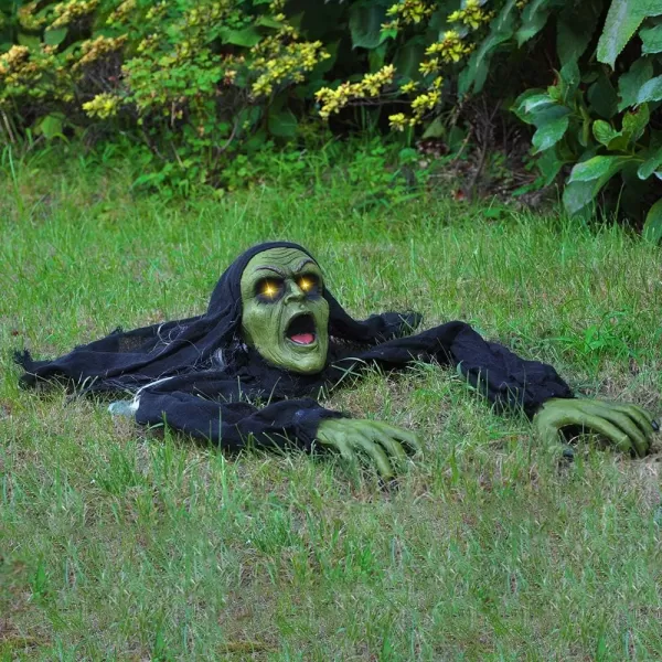 JOYIN Halloween Decoration Outdoor Zombie Groundbreaker Halloween Outside Zombie Decor with Sound and Flashing Eyes Scary Groundbreaker Halloween Graveyard Decorations Haunted House Prop Yard Lawn