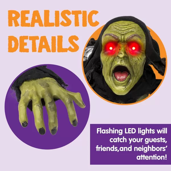 JOYIN Halloween Decoration Outdoor Zombie Groundbreaker Halloween Outside Zombie Decor with Sound and Flashing Eyes Scary Groundbreaker Halloween Graveyard Decorations Haunted House Prop Yard Lawn