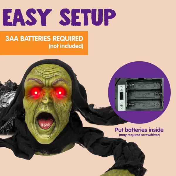 JOYIN Halloween Decoration Outdoor Zombie Groundbreaker Halloween Outside Zombie Decor with Sound and Flashing Eyes Scary Groundbreaker Halloween Graveyard Decorations Haunted House Prop Yard Lawn