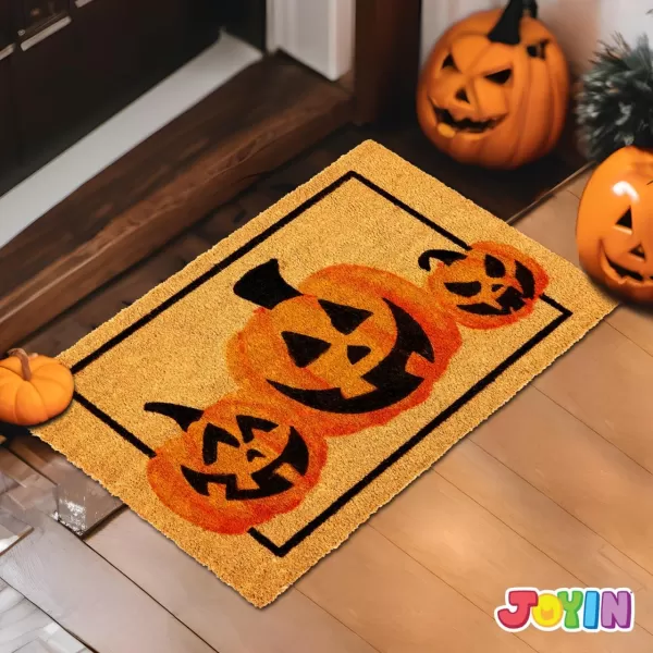 JOYIN Halloween Decoration Pumpkin Patterned Doormat 30x 17 Non Slip Natural Coir Front Door Mat Doorway Rugs Trick or Treat Halloween Decorations Outside Indoor Halloween Decor