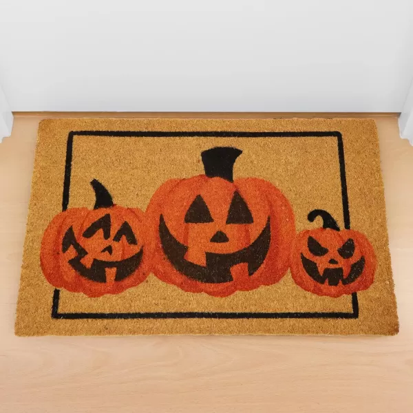 JOYIN Halloween Decoration Pumpkin Patterned Doormat 30x 17 Non Slip Natural Coir Front Door Mat Doorway Rugs Trick or Treat Halloween Decorations Outside Indoor Halloween Decor