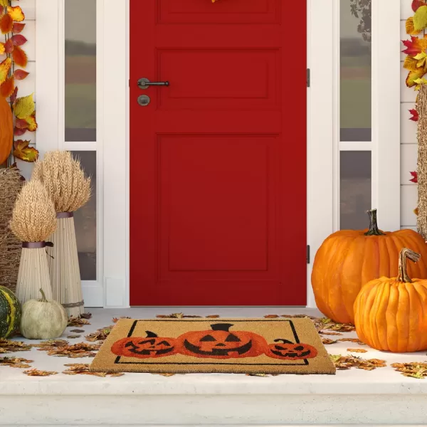 JOYIN Halloween Decoration Pumpkin Patterned Doormat 30x 17 Non Slip Natural Coir Front Door Mat Doorway Rugs Trick or Treat Halloween Decorations Outside Indoor Halloween Decor