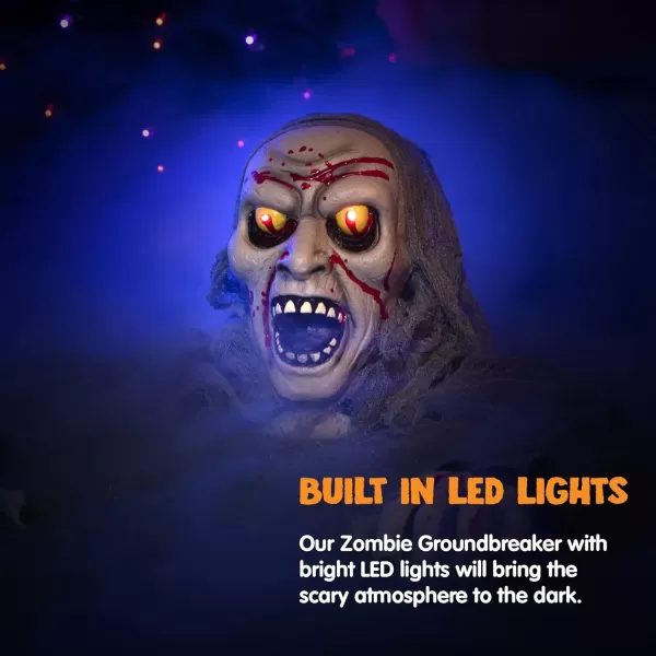 JOYIN Halloween Decorations Outdoor LightUp Zombie Groundbreaker with blpodstain and Creepy Sound for Halloween Outdoor Lawn Yard Patio Decoration Halloween Haunted House Decorations
