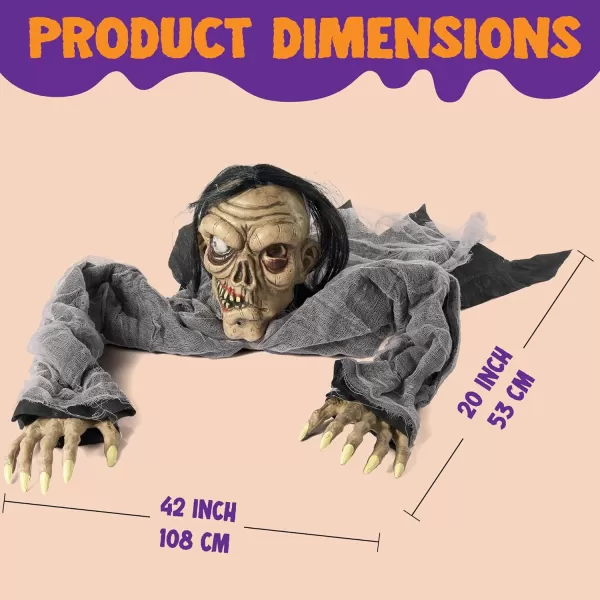 JOYIN Halloween Decorations Outdoor Zombie Groundbreaker with Decayed Face and Flash Eyes Halloween Outside Decorations Scary Zombies Prop for Yard Graveyard Lawn Cemetery Decor