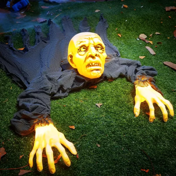 JOYIN Halloween Groundbreaker Outdoor Decoration Lighted Zombie Halloween Outside Graveyard Decor Creepy Halloween Zombies Prop for Yard Lawn Haunted House Scary Halloween Decorations Clearance