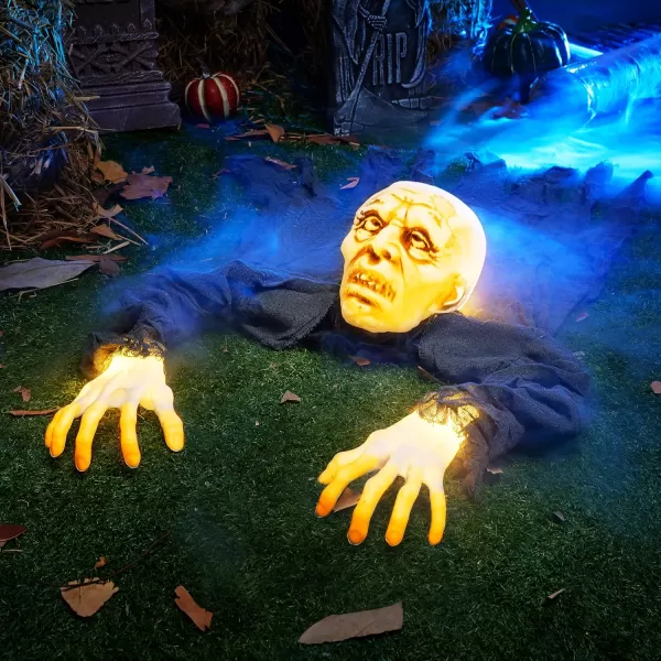 JOYIN Halloween Groundbreaker Outdoor Decoration Lighted Zombie Halloween Outside Graveyard Decor Creepy Halloween Zombies Prop for Yard Lawn Haunted House Scary Halloween Decorations Clearance