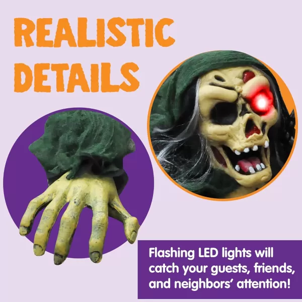 JOYIN Halloween Outdoor Decoration Zombie Groundbreaker Outside Halloween Graveyard Decor Zombie Prop with Creepy Sound and Glowing Eyes Scary Groundbreaker Decorations for Lawn Yard Haunted House