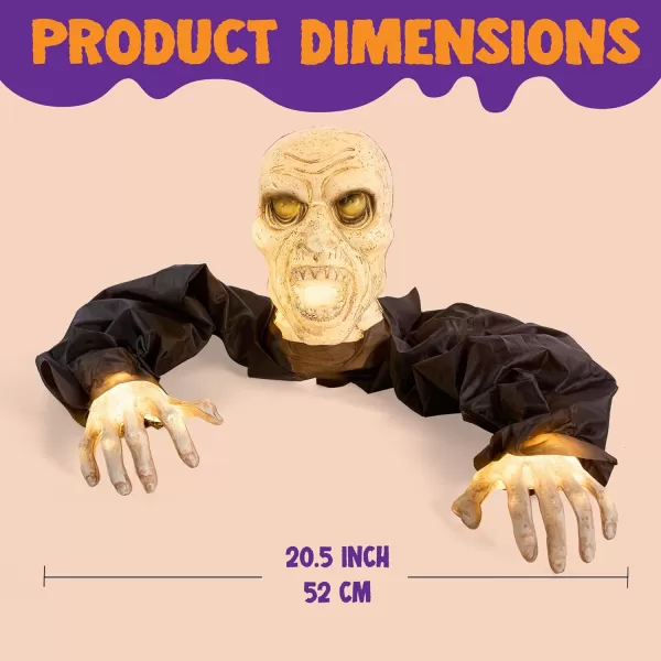 JOYIN Halloween Outdoor Decoration Zombie Groundbreaker Outside Halloween Light Up Zombies Decor Halloween Groundbreaker Lighted Decorations Scary Zombie Prop for Graveyard Lawn Yard Haunted House