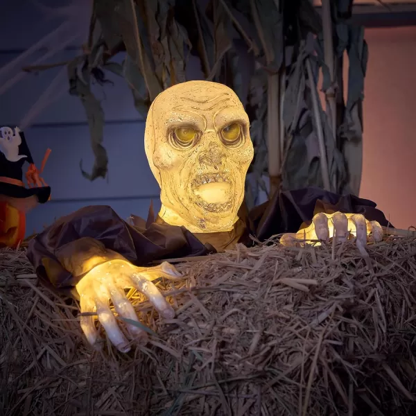 JOYIN Halloween Outdoor Decoration Zombie Groundbreaker Outside Halloween Light Up Zombies Decor Halloween Groundbreaker Lighted Decorations Scary Zombie Prop for Graveyard Lawn Yard Haunted House