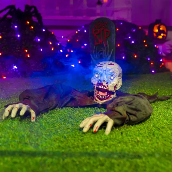 JOYIN Halloween Outdoor Decoration Zombie Groundbreaker with Creepy Sound and Flashing Eyes for Halloween Yard Lawn Patio Haunted House Outdoor Decorations