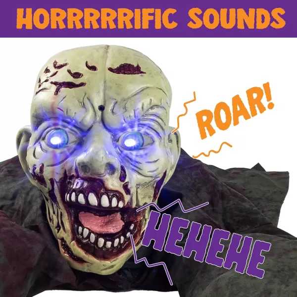 JOYIN Halloween Outdoor Decoration Zombie Groundbreaker with Creepy Sound and Flashing Eyes for Halloween Yard Lawn Patio Haunted House Outdoor Decorations