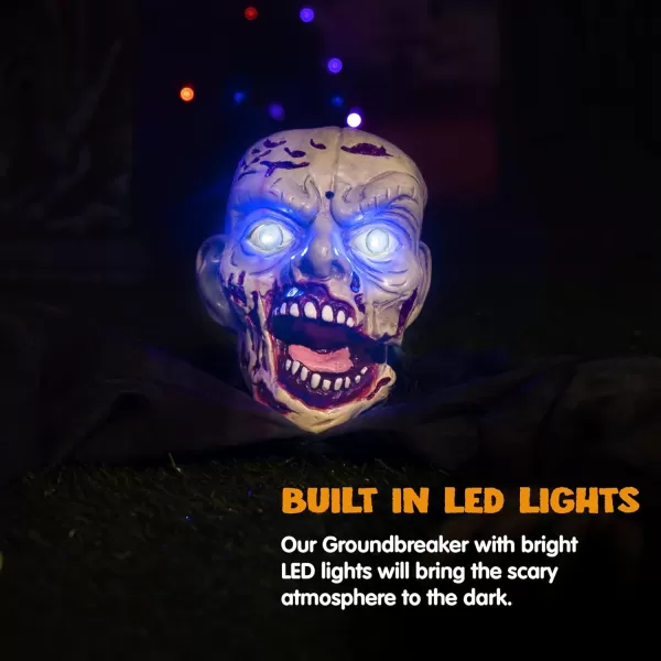 JOYIN Halloween Outdoor Decoration Zombie Groundbreaker with Creepy Sound and Flashing Eyes for Halloween Yard Lawn Patio Haunted House Outdoor Decorations