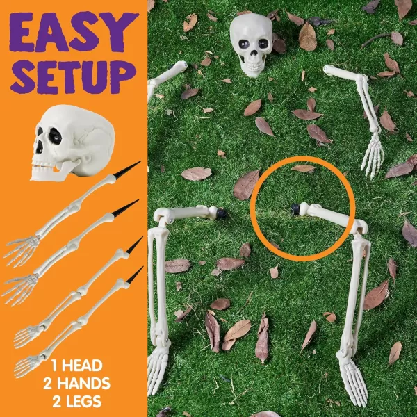 JOYIN Halloween Skeleton Decorations Outdoor Ground Stakes with LED Eyes Full Size Skeleton Groundbreaker Stakes Prop for Yard Decoration Stakes Graveyard Halloween Props Halloween Lawn Yard Decor
