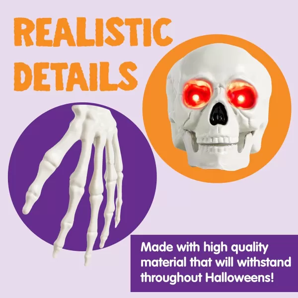JOYIN Halloween Skeleton Decorations Outdoor Ground Stakes with LED Eyes Full Size Skeleton Groundbreaker Stakes Prop for Yard Decoration Stakes Graveyard Halloween Props Halloween Lawn Yard Decor