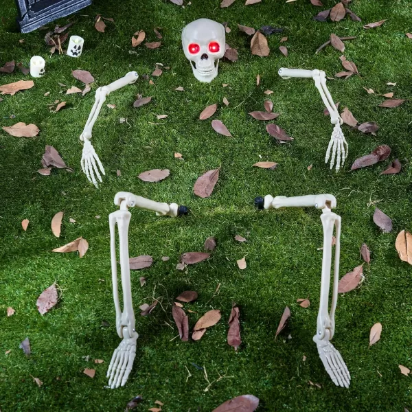 JOYIN Halloween Skeleton Decorations Outdoor Ground Stakes with LED Eyes Full Size Skeleton Groundbreaker Stakes Prop for Yard Decoration Stakes Graveyard Halloween Props Halloween Lawn Yard Decor