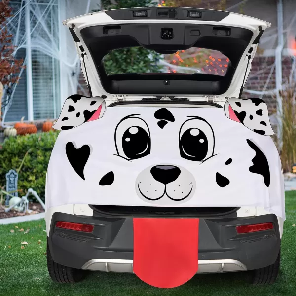 JOYIN Halloween Trunk or Treat Car Decorations Kit with Dalmatian Doggy Design Car Archway Garage Decoration with Dalmatian Dog Paper Board and PE Tablecloth for for Halloween Decoration Garage DecorDog