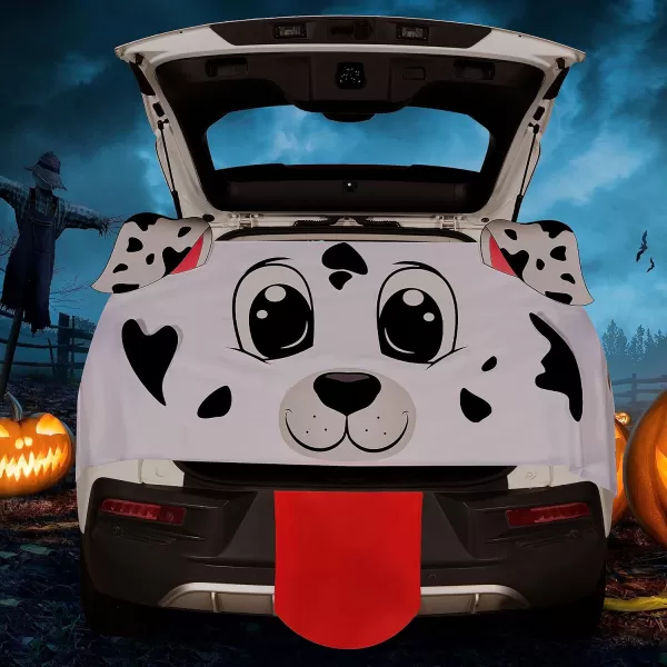 JOYIN Halloween Trunk or Treat Car Decorations Kit with Dalmatian Doggy Design Car Archway Garage Decoration with Dalmatian Dog Paper Board and PE Tablecloth for for Halloween Decoration Garage DecorDog