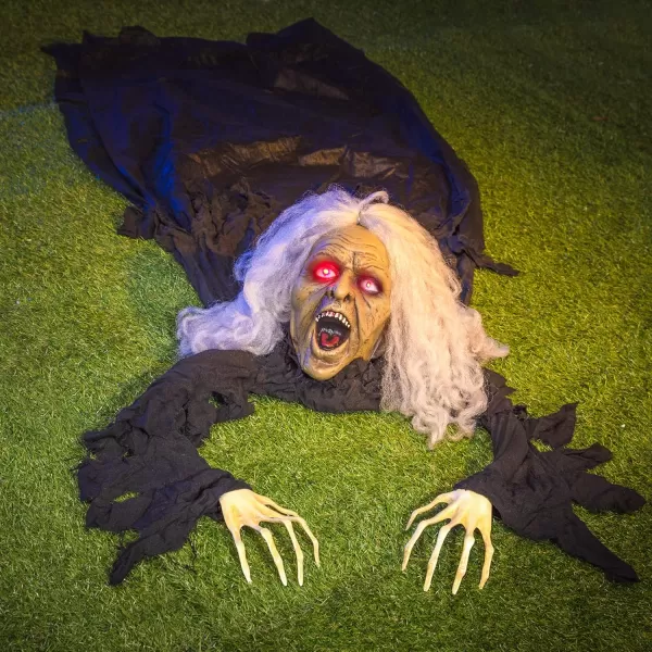 JOYIN Halloween Zombie Decoration Outdoor Groundbreaker Zombie Halloween Graveyard Decor Outside Scary Zombie Props with Sound Effect ampamp Lighted Eyes for Haunted House Lawn Yard Decorations