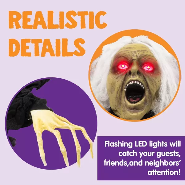 JOYIN Halloween Zombie Decoration Outdoor Groundbreaker Zombie Halloween Graveyard Decor Outside Scary Zombie Props with Sound Effect ampamp Lighted Eyes for Haunted House Lawn Yard Decorations