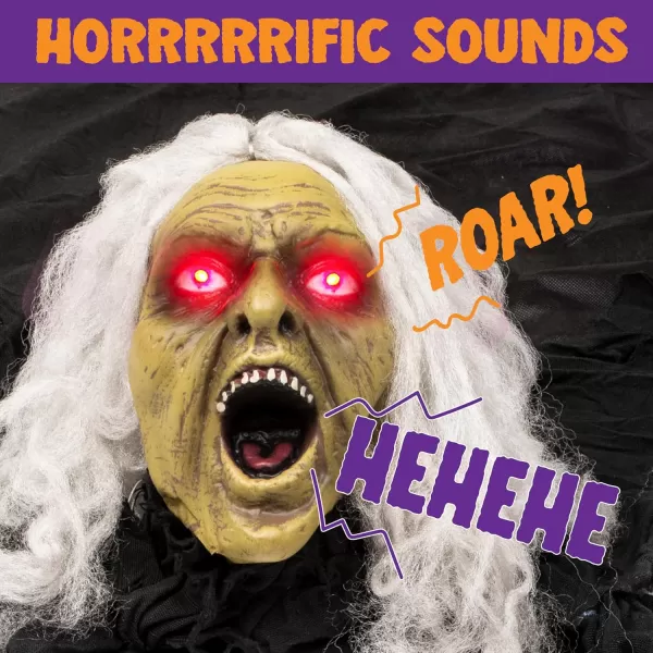 JOYIN Halloween Zombie Decoration Outdoor Groundbreaker Zombie Halloween Graveyard Decor Outside Scary Zombie Props with Sound Effect ampamp Lighted Eyes for Haunted House Lawn Yard Decorations