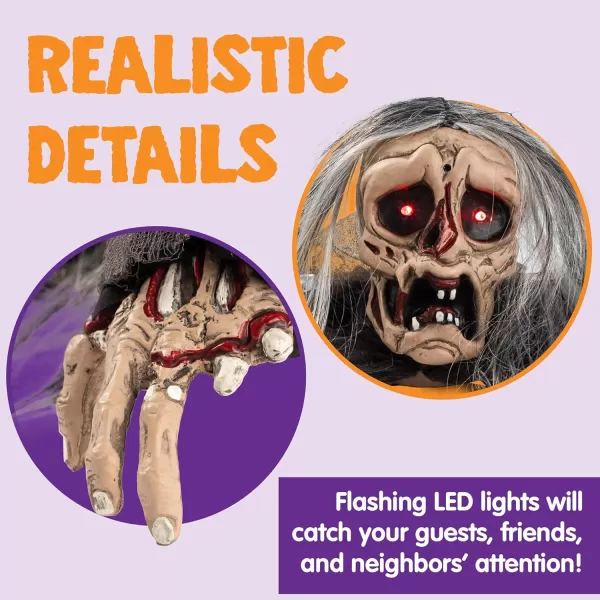 JOYIN Halloween Zombie Decoration Outdoor Groundbreaker Zombie Halloween Outside Decor Zombies Props with Glowing Eyes and Sound for Scary Halloween Graveyard Haunted House Lawn Yard Garden