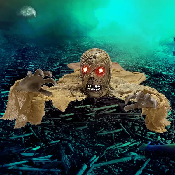 JOYIN Halloween Zombie Groundbreaker Decoration Zombie Groundbreaker with Lightup Eyes and Creepy Sound Sound Activation for Halloween Outdoor Lawn Yard Patio Decoration Haunted House Props
