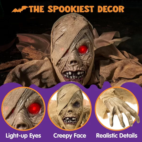JOYIN Halloween Zombie Groundbreaker Decoration Zombie Groundbreaker with Lightup Eyes and Creepy Sound Sound Activation for Halloween Outdoor Lawn Yard Patio Decoration Haunted House Props