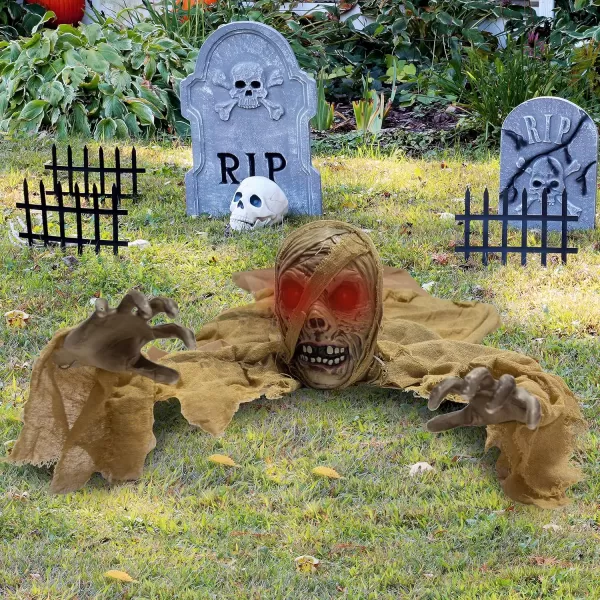JOYIN Halloween Zombie Groundbreaker Decoration Zombie Groundbreaker with Lightup Eyes and Creepy Sound Sound Activation for Halloween Outdoor Lawn Yard Patio Decoration Haunted House Props