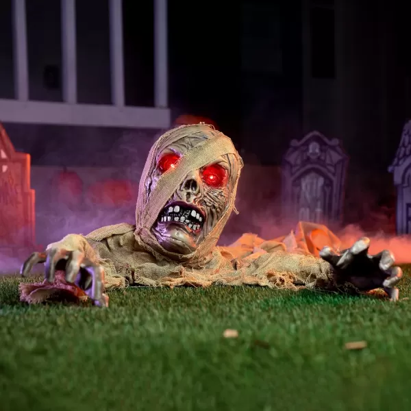 JOYIN Halloween Zombie Groundbreaker Decoration Zombie Groundbreaker with Lightup Eyes and Creepy Sound Sound Activation for Halloween Outdoor Lawn Yard Patio Decoration Haunted House Props