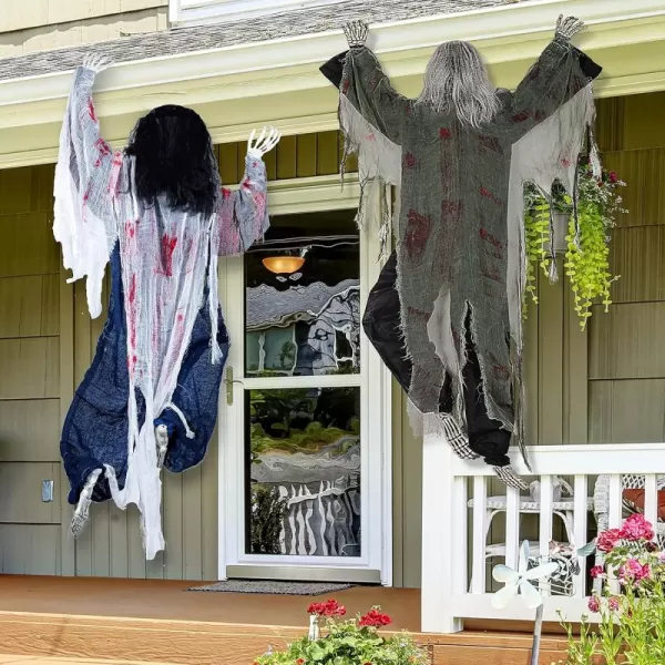 JOYIN 2 Pack 47quot Halloween Climbing Zombies Wall Decoration Halloween Climbing Dead Zombie Decoration for Halloween Haunted House Prop Decor Halloween Outdoor Yard Holiday Party Decoration