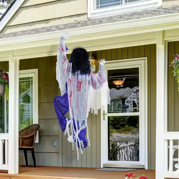 JOYIN 47quot Halloween Climbing Zombie Decoration with bloodstains Halloween Hanging Decorations Scary Halloween Pros for Haunted House Dcor Halloween Indoor and Outdoor Yard Decorations47