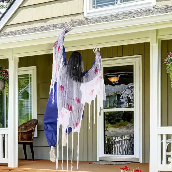 JOYIN 47quot Halloween Climbing Zombie Decoration with bloodstains Halloween Hanging Decorations Scary Halloween Pros for Haunted House Dcor Halloween Indoor and Outdoor Yard Decorations63