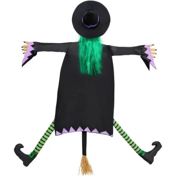 JOYIN 60 Halloween Crashing Witch Decorations Outdoor with Pink Hair Halloween Crashing Witch Into Tree Decoration for Indoor Outdoor Haunted House Prop Tree Patio Porch Party DecorGreen Hair
