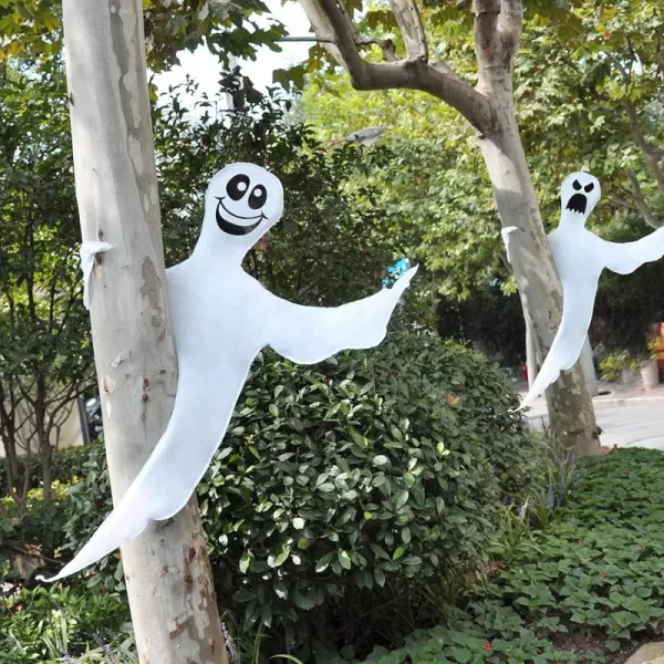 JOYIN Halloween 2 Pcs 53 Tree Wrap Ghost Decoration Smiling Ghost Design Decorations for Halloween Outdoor Lawn Tree Decor Ghost Party SuppliesHaunted House Wrap DecorationsFunny Ghosts