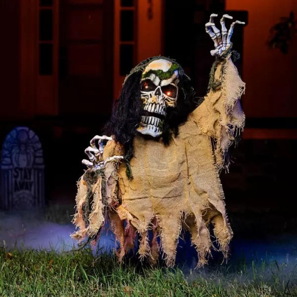 JOYIN Halloween Decoration Animated Zombie Groundbreaker Lightup Skeleton Zombie Groundbreaker Prop with Creepy Sound for Halloween Outdoor Lawn Yard Patio Decoration Haunted House Decoration