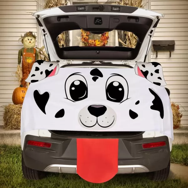 JOYIN Halloween Trunk or Treat Car Decorations Kit with Dalmatian Doggy Design Car Archway Garage Decoration with Dalmatian Dog Paper Board and PE Tablecloth for for Halloween Decoration Garage DecorDog
