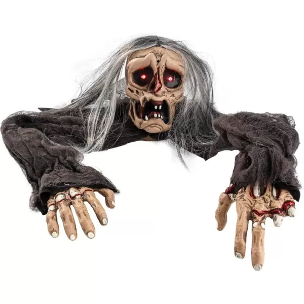 JOYIN Halloween Zombie Decoration Outdoor Groundbreaker Zombie Halloween Outside Decor Zombies Props with Glowing Eyes and Sound for Scary Halloween Graveyard Haunted House Lawn Yard Garden