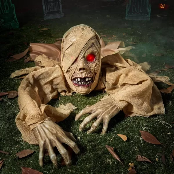 JOYIN Halloween Zombie Groundbreaker Decoration Zombie Groundbreaker with Lightup Eyes and Creepy Sound Sound Activation for Halloween Outdoor Lawn Yard Patio Decoration Haunted House Props