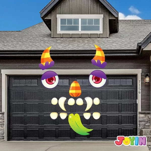 JOYIN Halloween Monster Trunk or Treat Car Archway Garage Decoration with Forehead Huge Eyes Ears Hands Bolt Nostrils Fangs and Dot Glue