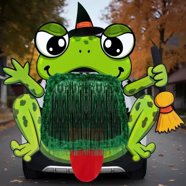 JOYIN Halloween Trunk Or Treat Car Decorations Kit Halloween Decorations Outdoor Indoor Unicorn Car Stickers Haunted House Suv Trunk Archway Car Garage Lawn BalloonsFrog