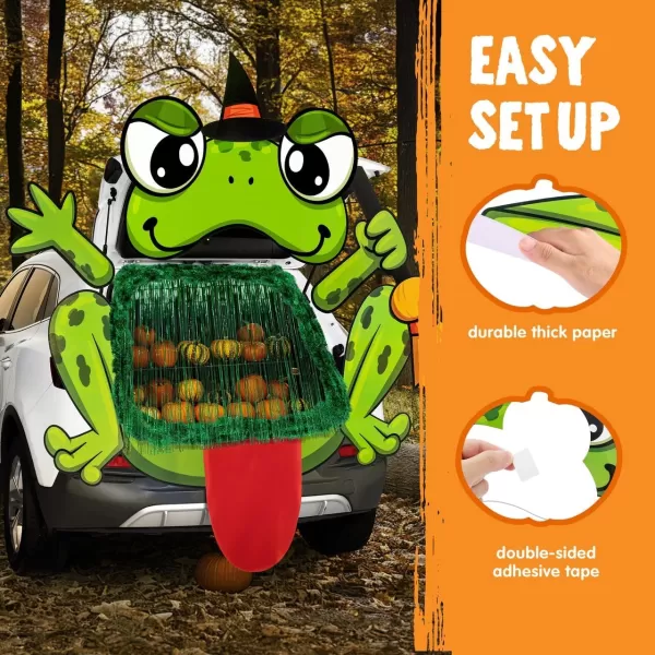 JOYIN Halloween Trunk Or Treat Car Decorations Kit Halloween Decorations Outdoor Indoor Unicorn Car Stickers Haunted House Suv Trunk Archway Car Garage Lawn BalloonsFrog