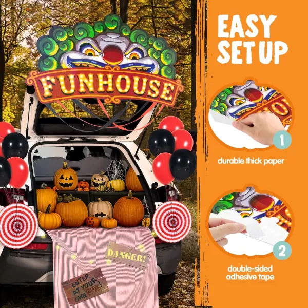 JOYIN Halloween UFO Aliens Trunk Or Treat Car Decorations Kit for SUV Halloween Decorations Outdoor Indoor Decor Planets Haunted House Trunk Archway Car Garage Lawn Balloons Streamer Tinsels StripsCarnival