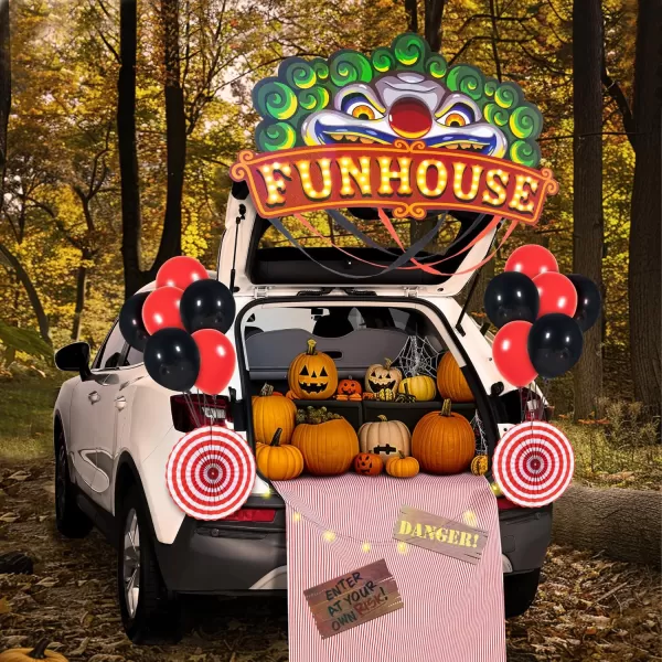 JOYIN Halloween UFO Aliens Trunk Or Treat Car Decorations Kit for SUV Halloween Decorations Outdoor Indoor Decor Planets Haunted House Trunk Archway Car Garage Lawn Balloons Streamer Tinsels StripsCarnival