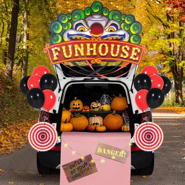 JOYIN Halloween UFO Aliens Trunk Or Treat Car Decorations Kit for SUV Halloween Decorations Outdoor Indoor Decor Planets Haunted House Trunk Archway Car Garage Lawn Balloons Streamer Tinsels StripsCarnival