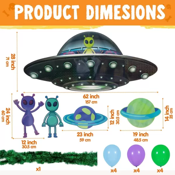 JOYIN Halloween UFO Aliens Trunk Or Treat Car Decorations Kit for SUV Halloween Decorations Outdoor Indoor Decor Planets Haunted House Trunk Archway Car Garage Lawn Balloons Streamer Tinsels StripsUFO