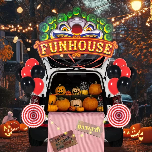 JOYIN Halloween UFO Aliens Trunk Or Treat Car Decorations Kit for SUV Halloween Decorations Outdoor Indoor Decor Planets Haunted House Trunk Archway Car Garage Lawn Balloons Streamer Tinsels StripsCarnival